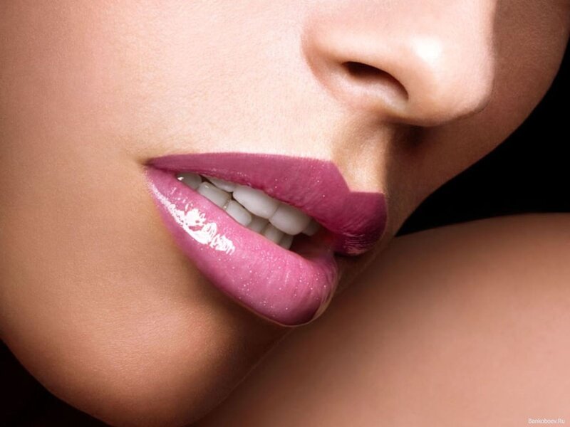 close-up of lips with lipstick