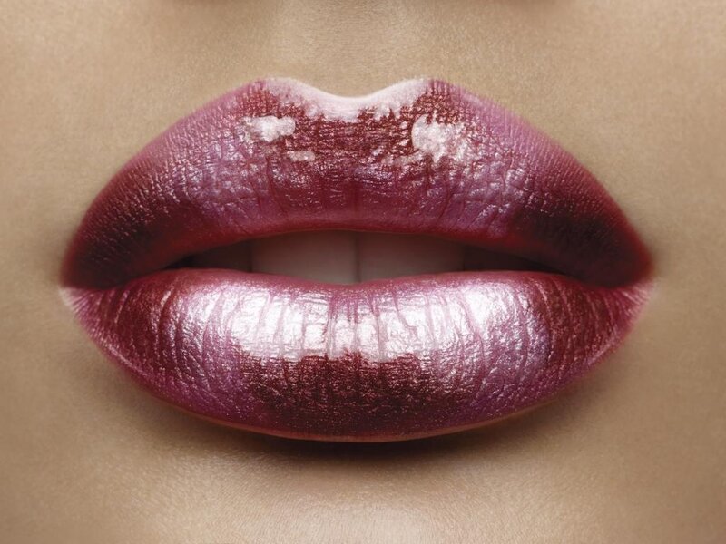 close-up of lips with lipstick