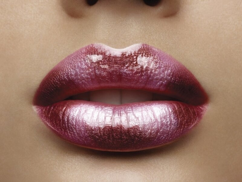 close-up of lips with lipstick