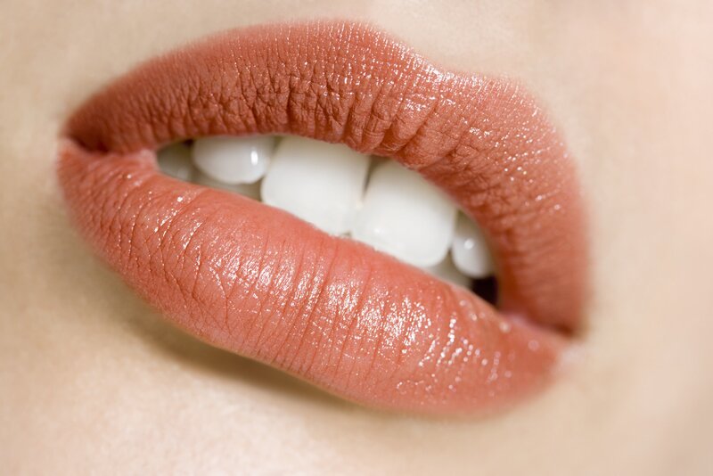 close-up of lips with lipstick