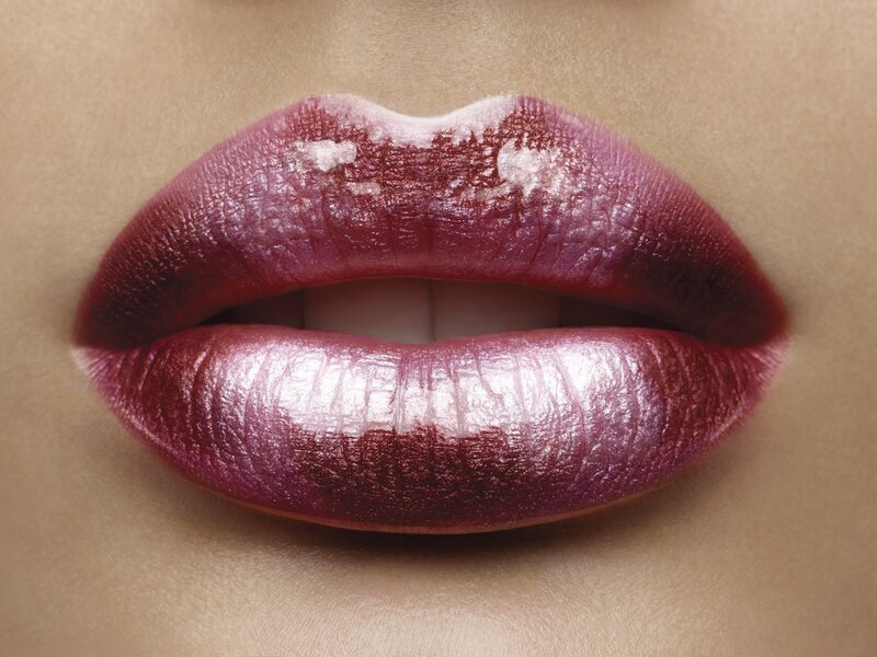 close-up of lips with lipstick