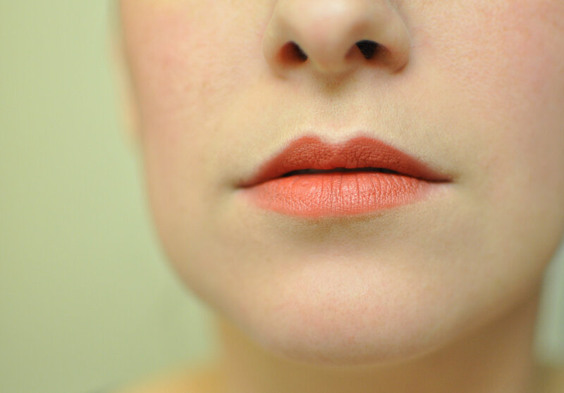 close-up of lips with lipstick