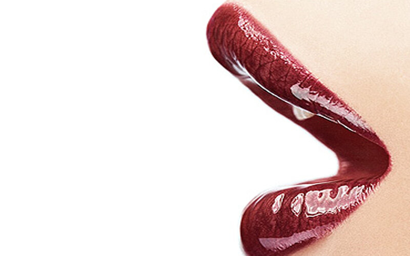 close-up of lips with lipstick