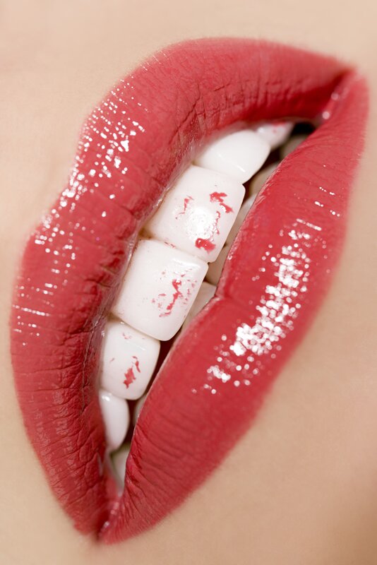 close-up of lips with lipstick