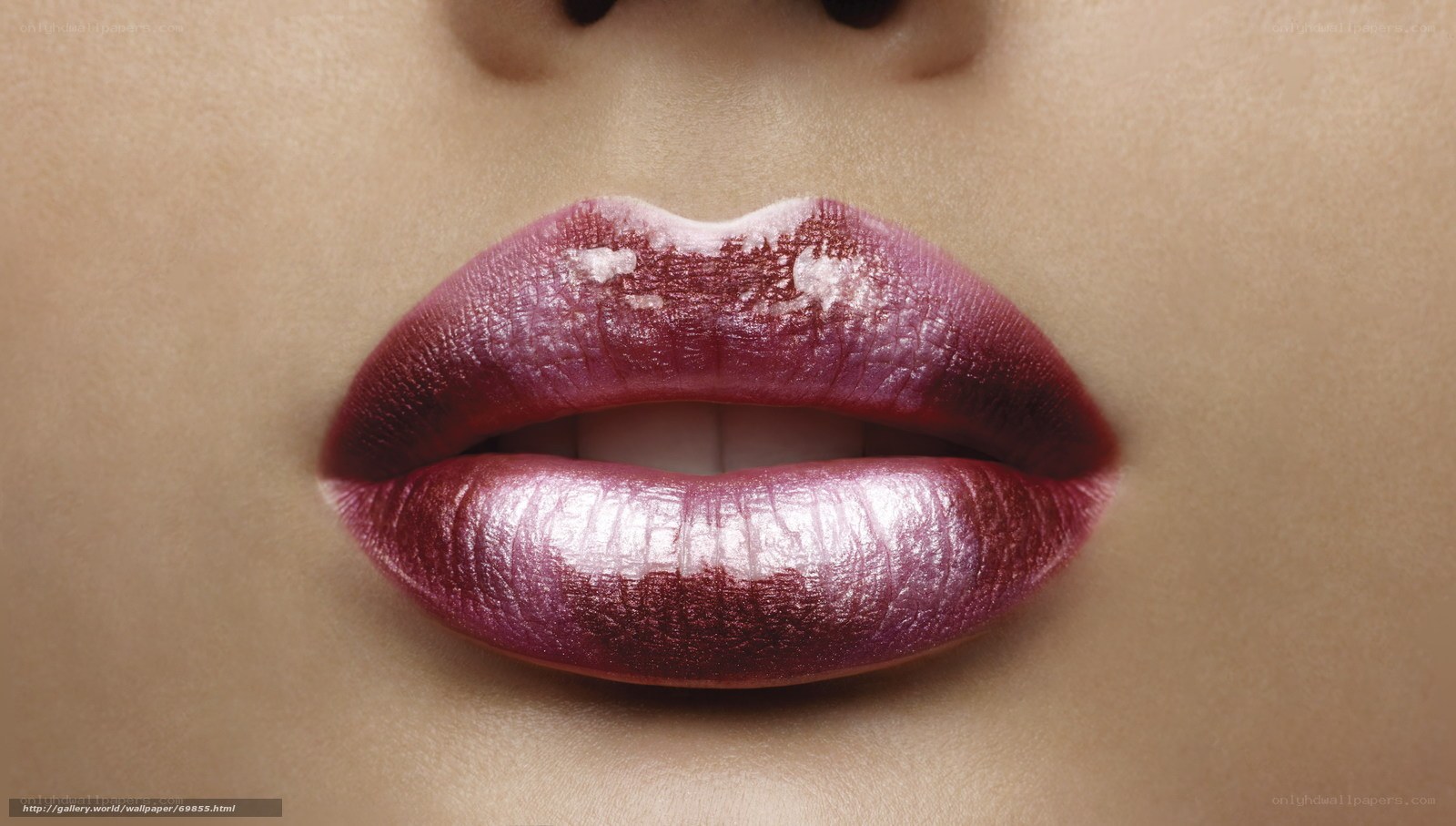 close-up of lips with lipstick