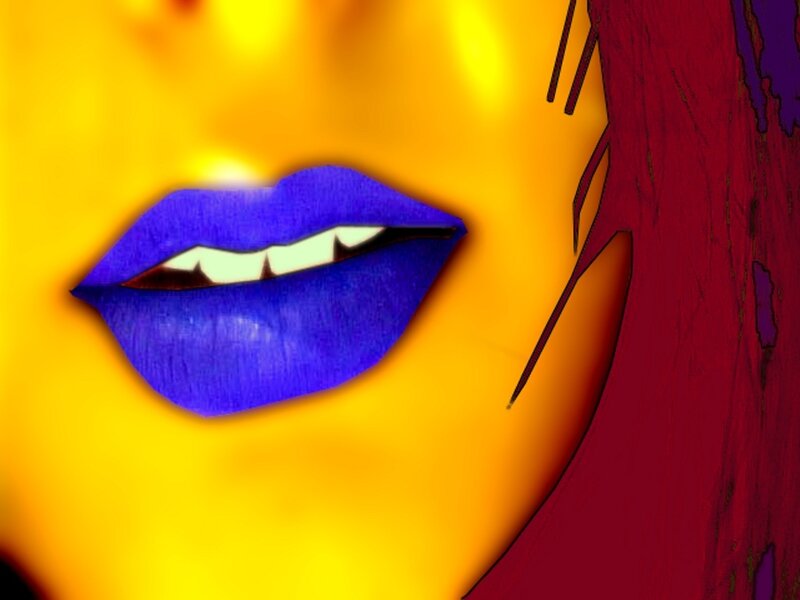 Close-up of Lips — Yellow, Dramatic