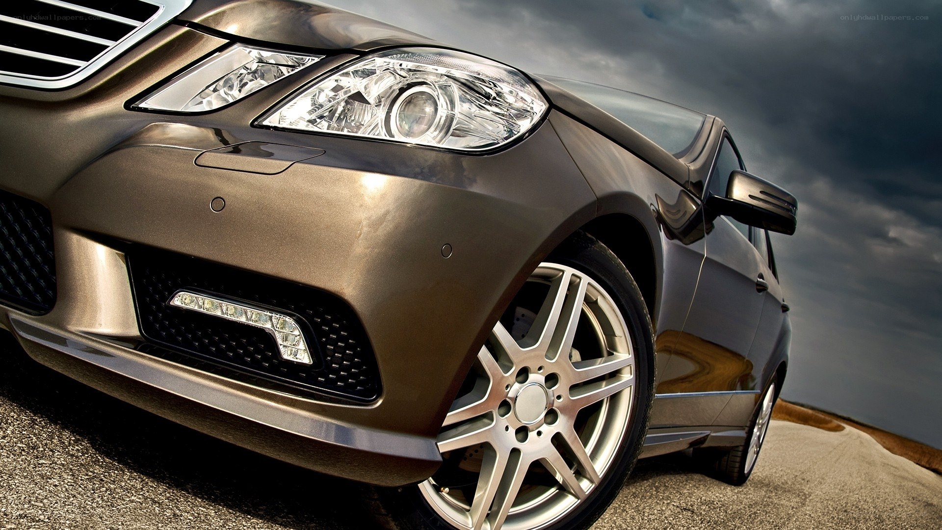 Close-up of luxury car front