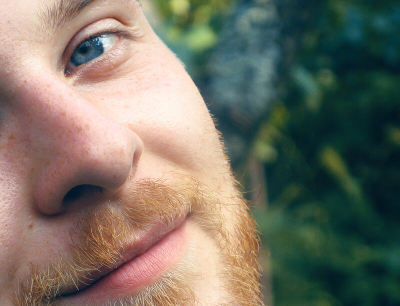 close-up of man's face