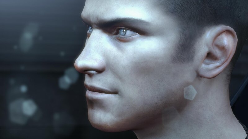 Close-up of Man's Face — Gray, Serious, 3d Render