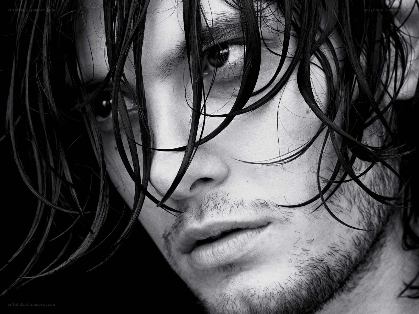 close-up of man with wet hair