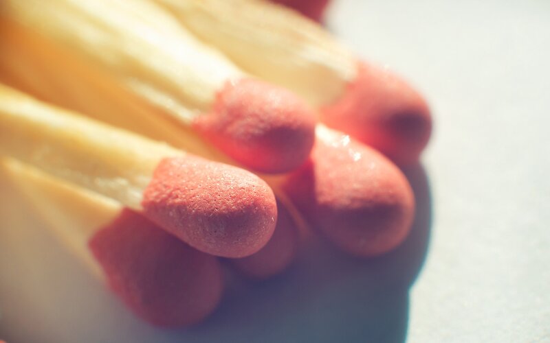 Close-up of Matchsticks — Red