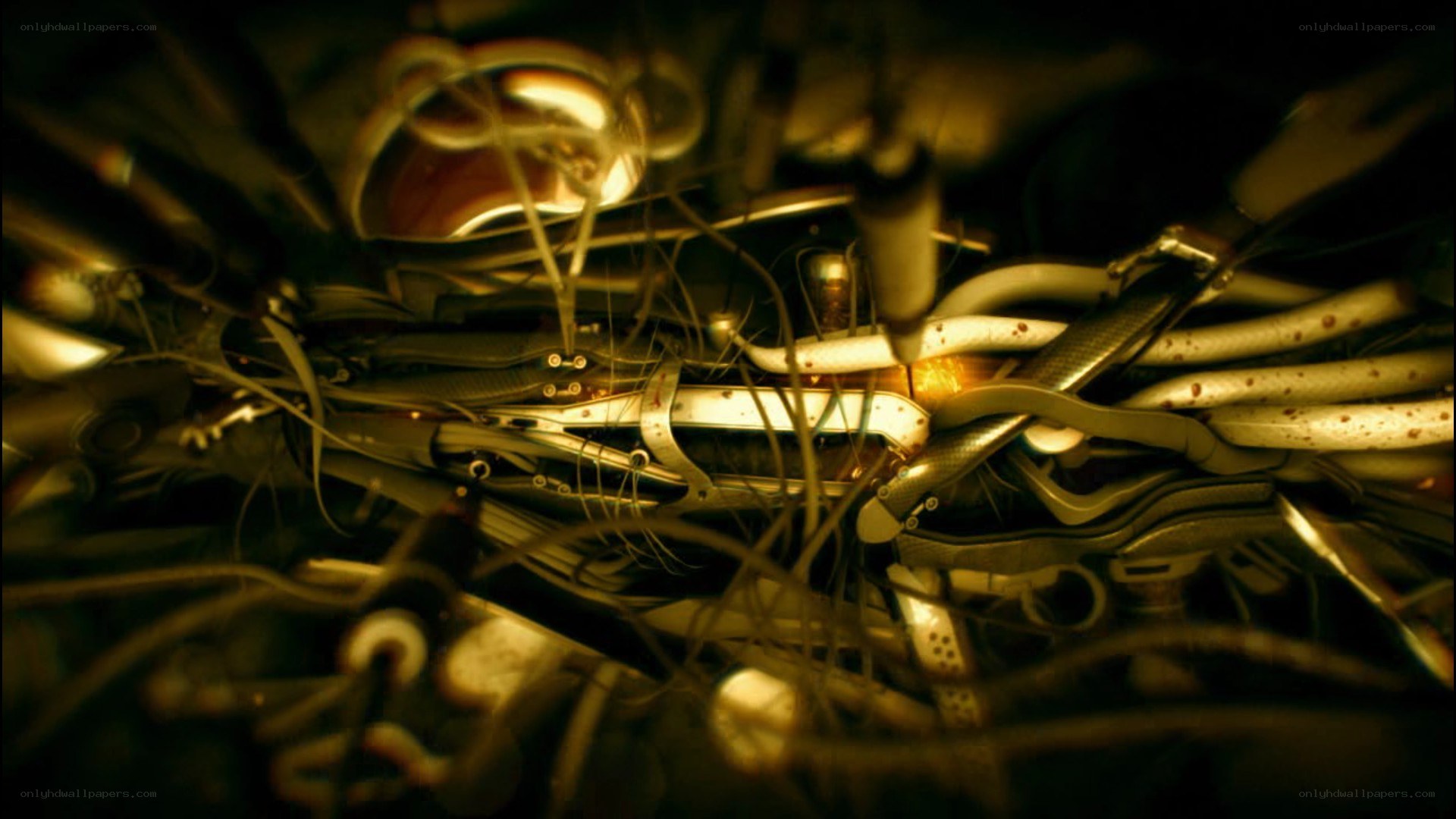 close-up of mechanical components
