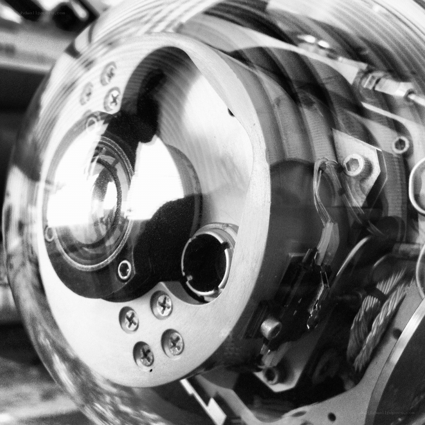 close-up of mechanical components