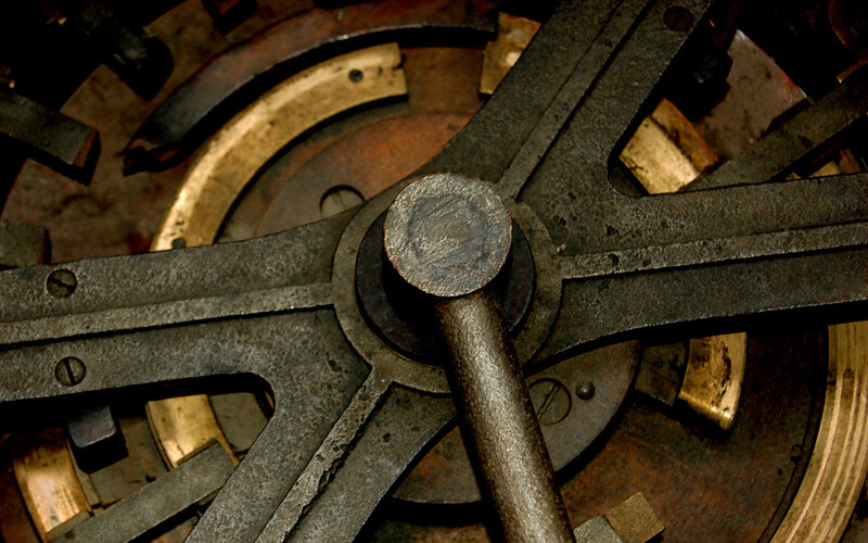 close-up of mechanical gears