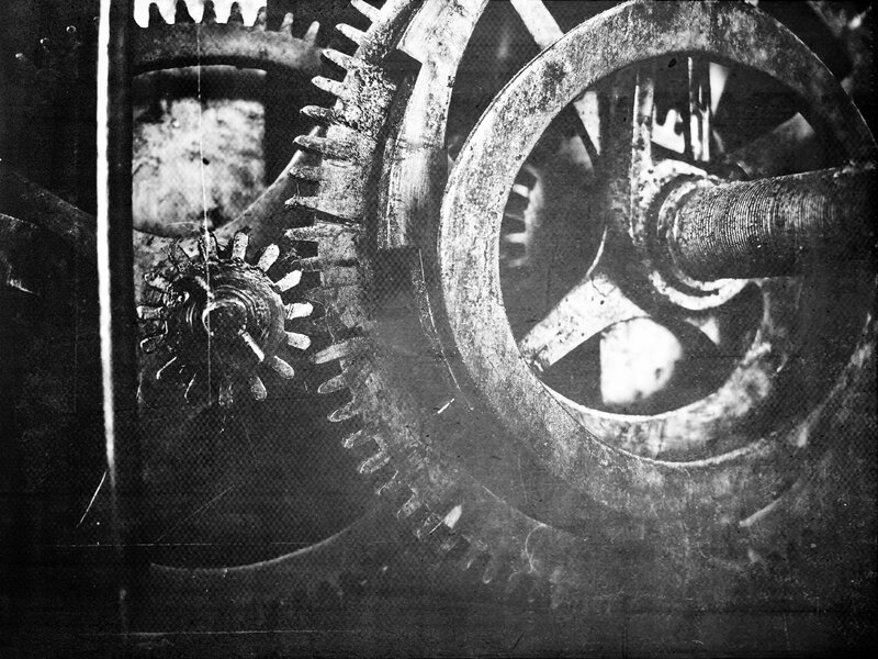 close-up of mechanical gears
