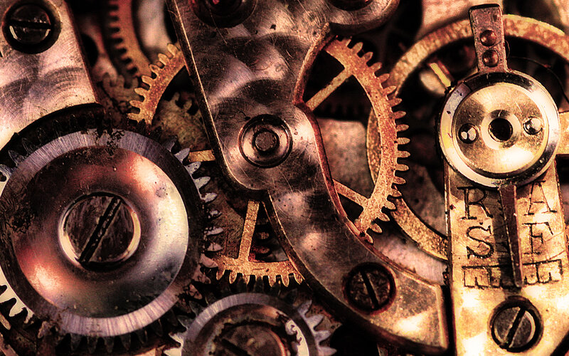 close-up of mechanical gears