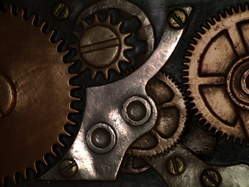 close-up of mechanical gears
