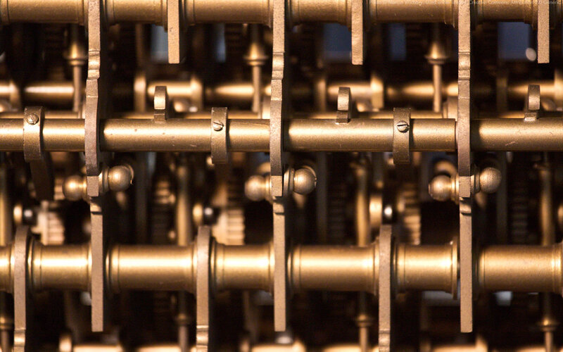 close-up of mechanical gears