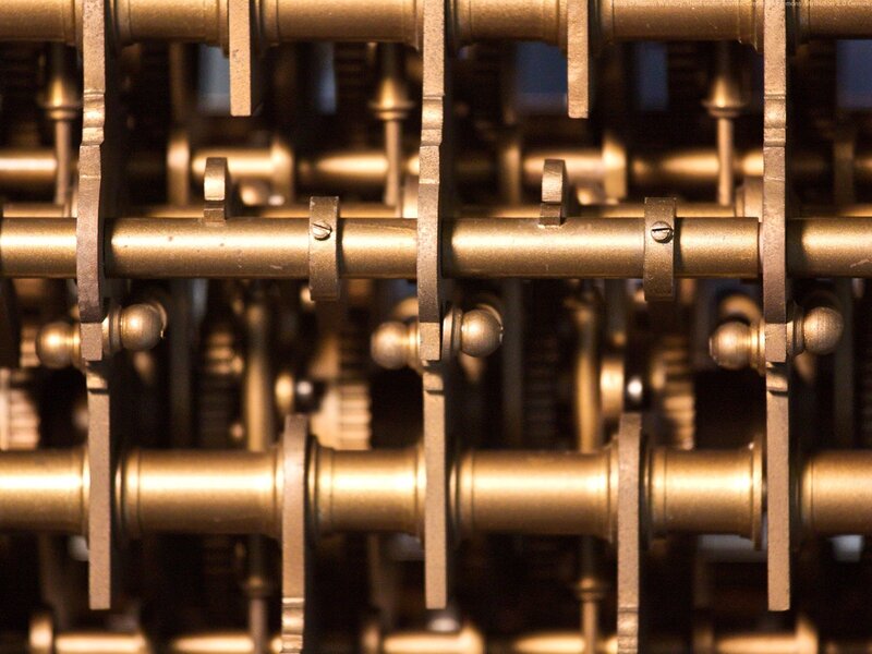 close-up of mechanical gears