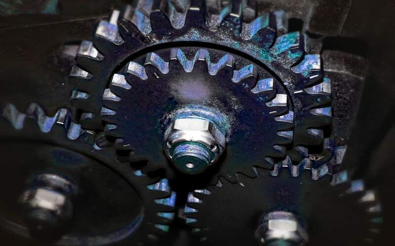 close-up of mechanical gears