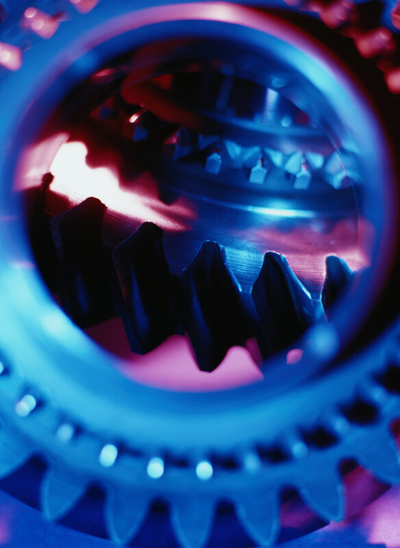 Close-up of mechanical gears