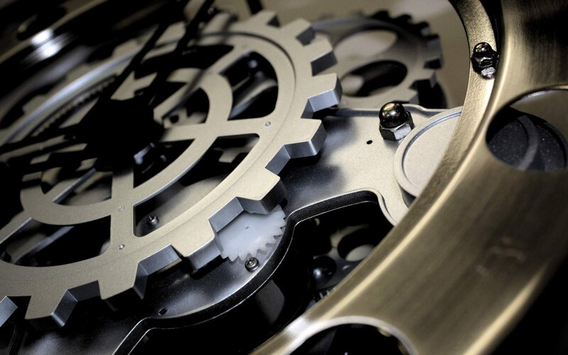 close-up of mechanical gears