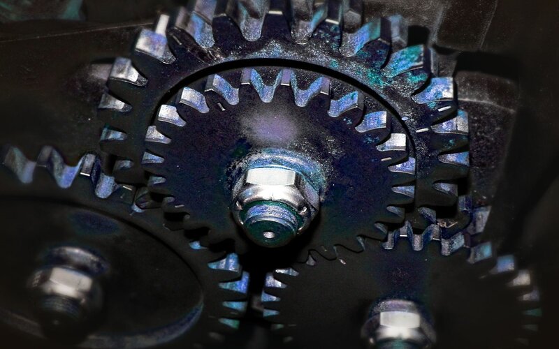 close-up of mechanical gears