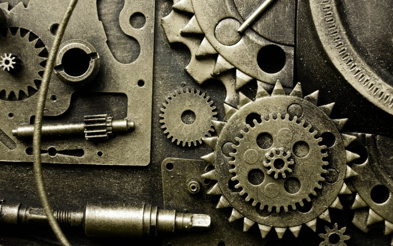 close-up of mechanical gears