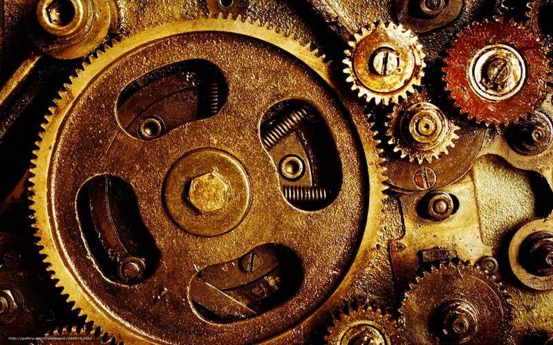 close-up of mechanical gears