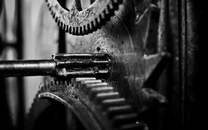 close-up of mechanical gears