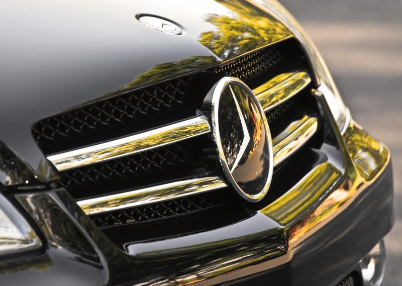 close-up of mercedes-benz grille