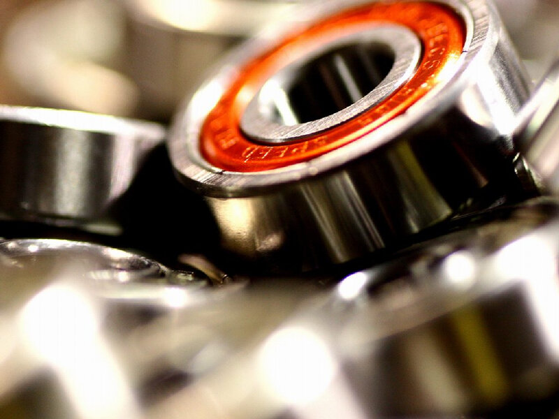 Close-up of metal bearings