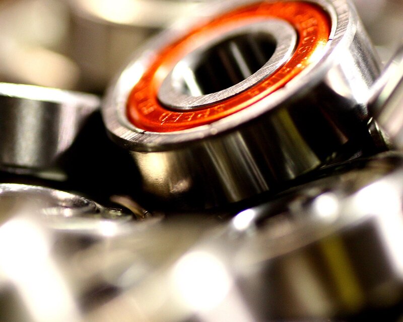 Close-up of metal bearings