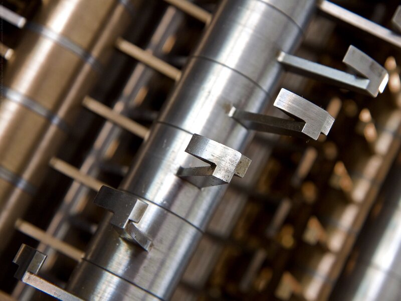 close-up of metal gears