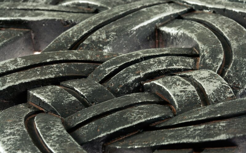close-up of metal knotwork