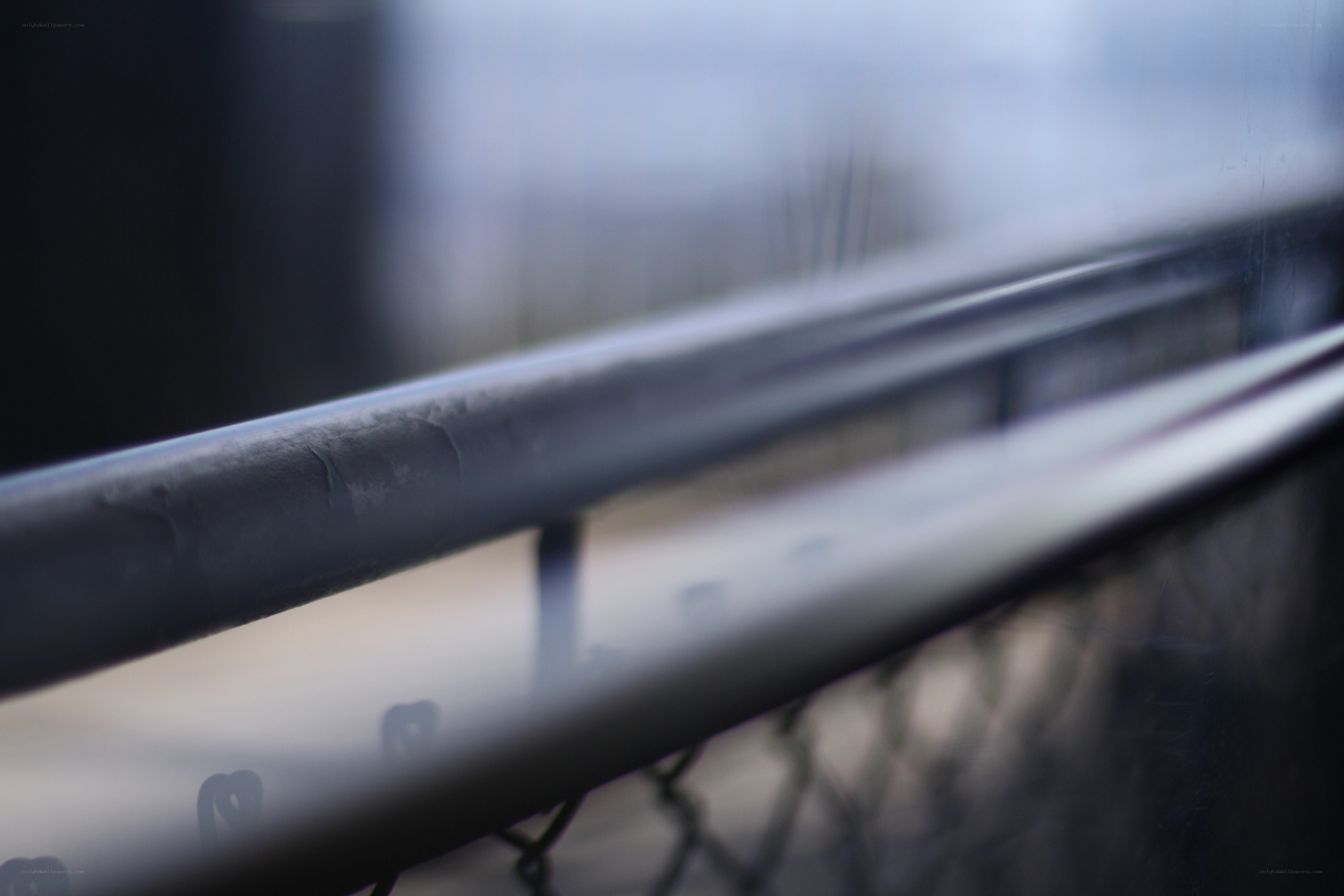 close-up of metal railing