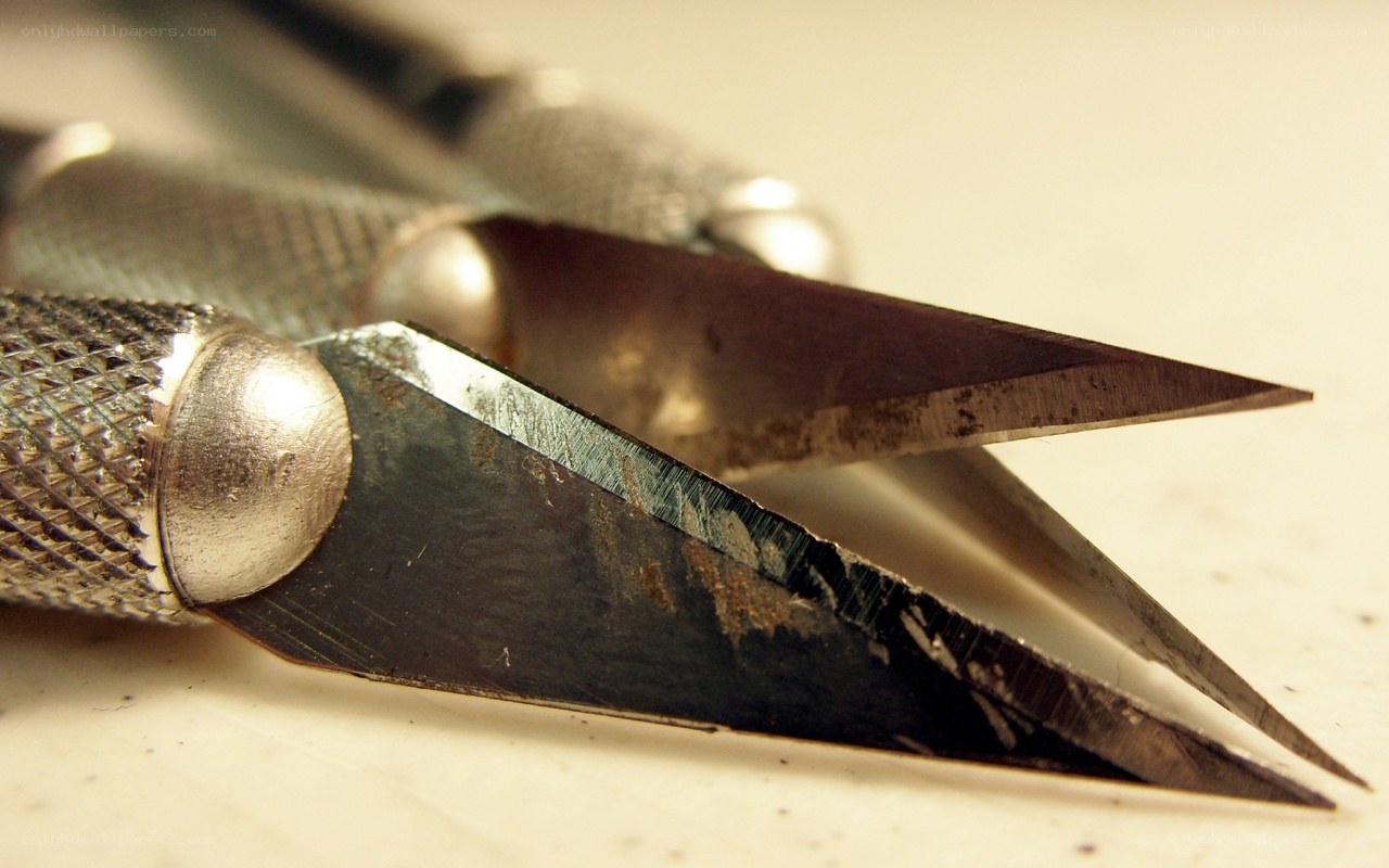 close-up of metal scissors