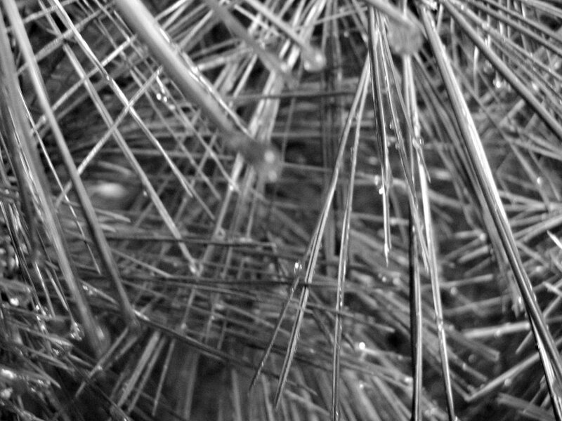 close-up of metal wires