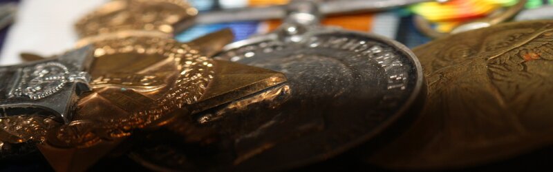 Close-up of military medals