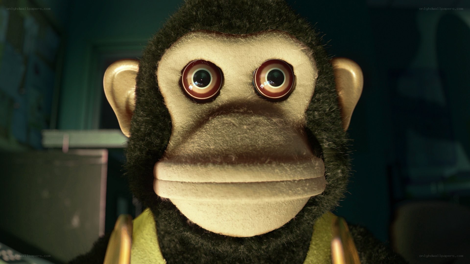 close-up of monkey puppet