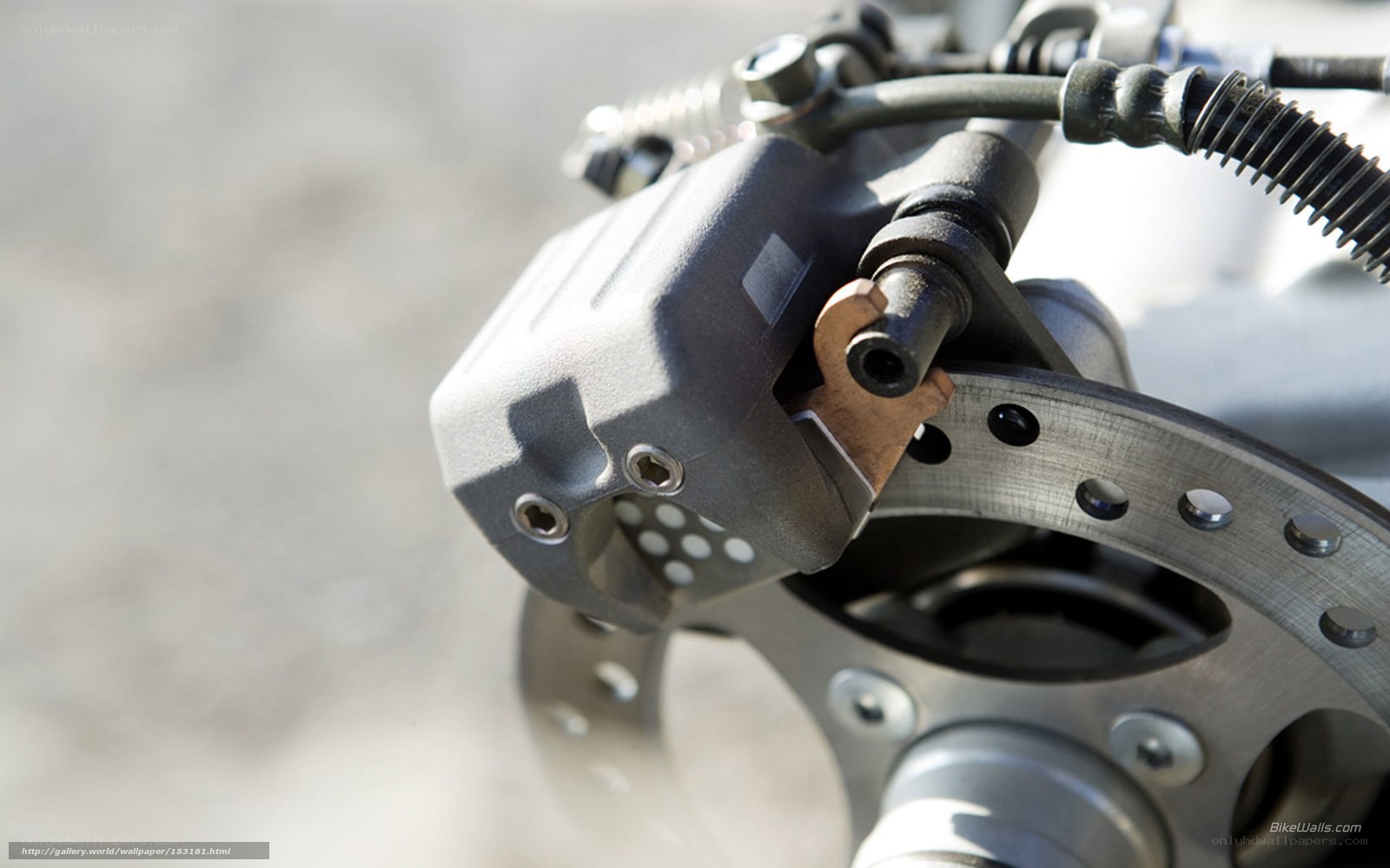 close-up of motorcycle brake system