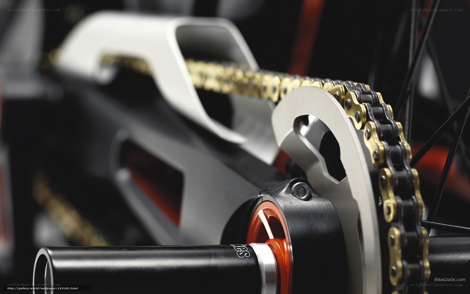 close-up of motorcycle chain