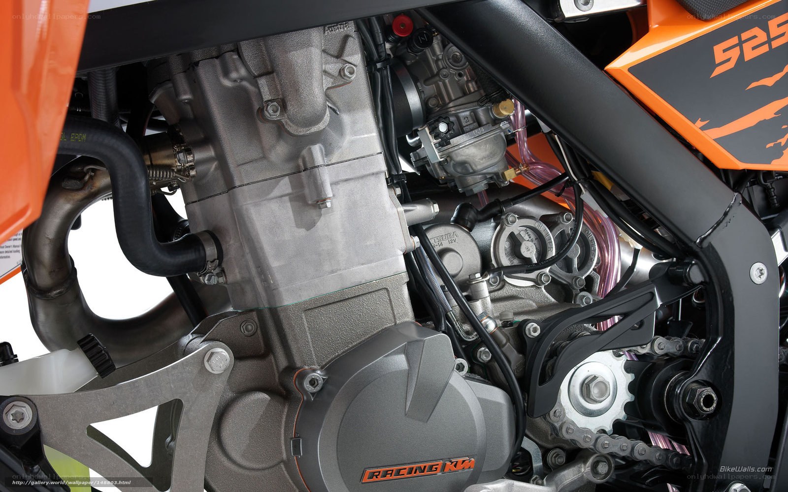 close-up of motorcycle engine