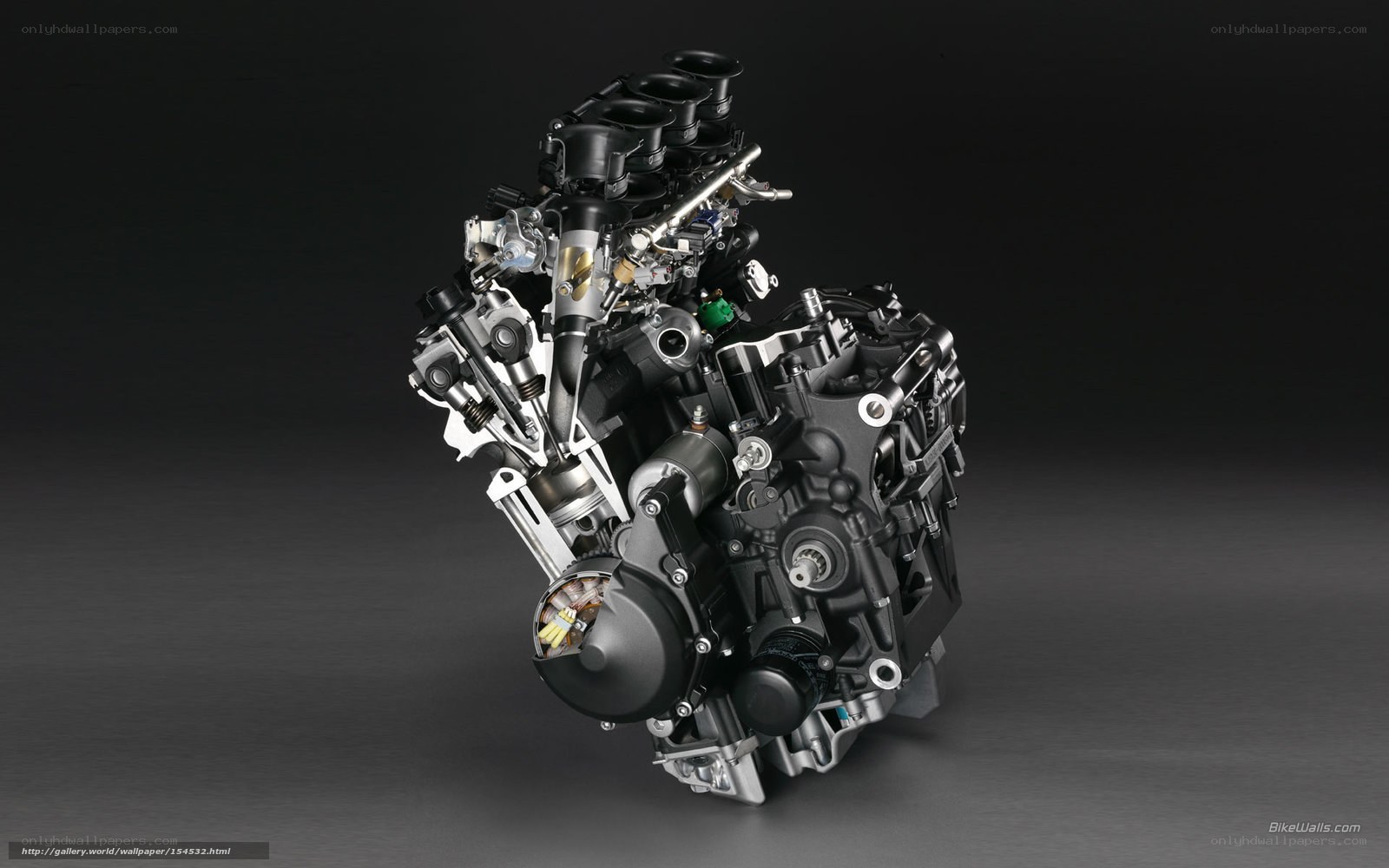 close-up of motorcycle engine