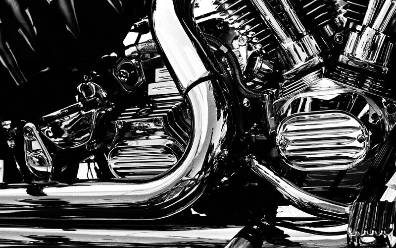 close-up of motorcycle engine