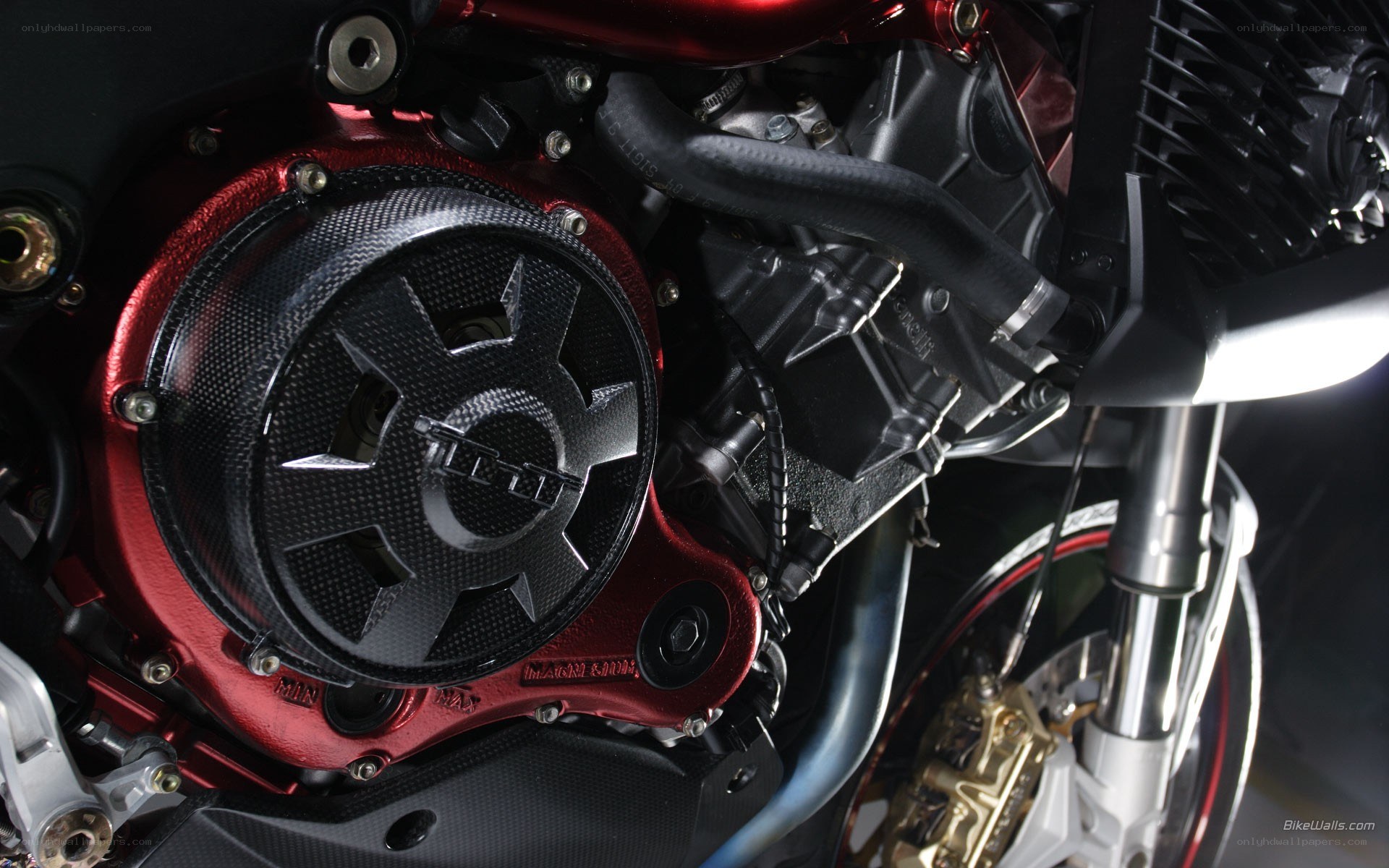 close-up of motorcycle engine