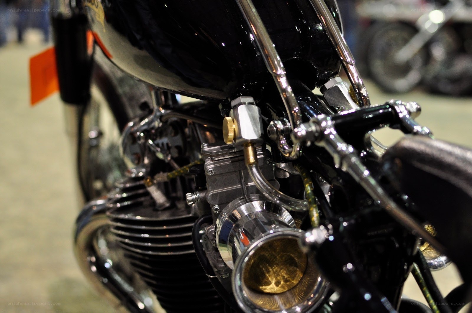 close-up of motorcycle engine