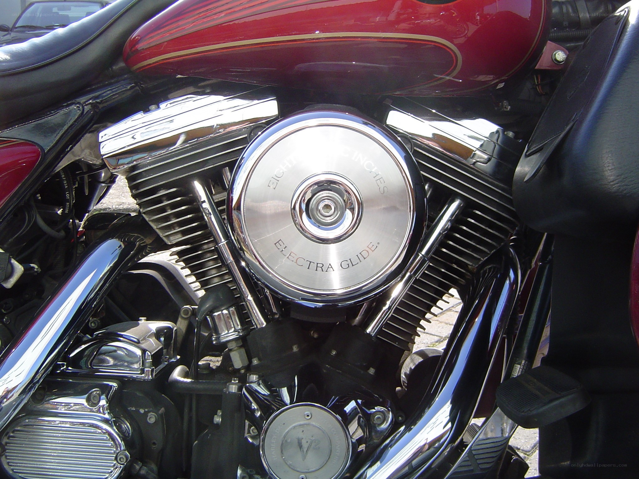 Close-up of motorcycle engine