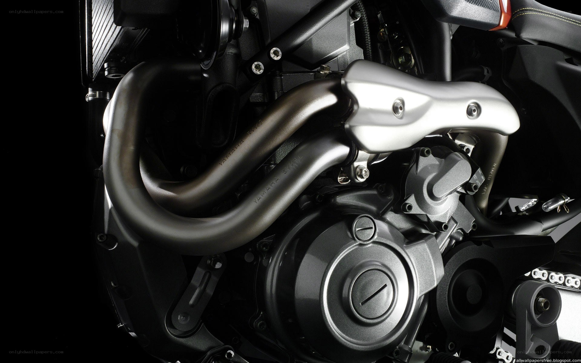 close-up of motorcycle engine