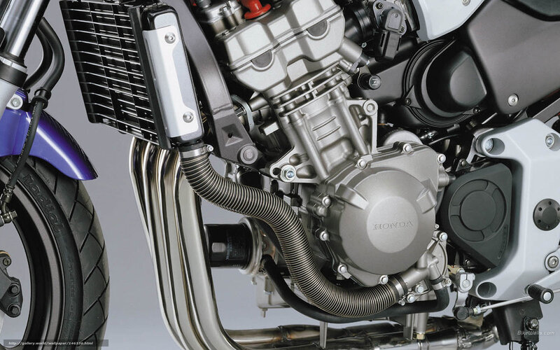 Close-up of Motorcycle Engine — Silver